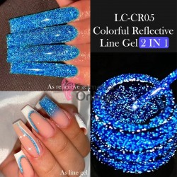 Oja semi UV/ LED Liner fin reflectorizant LILYCUTE Reflective de 5 ml - CR05 Blue (Albastru)